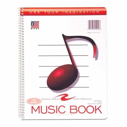12 Stave Music Spiral Notebook