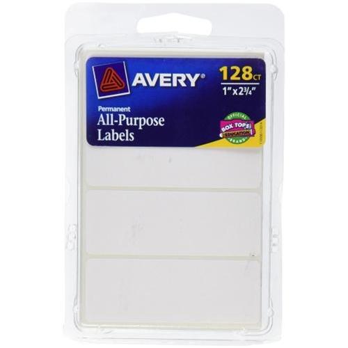 White All-Purpose Labels 1 x 2.75"