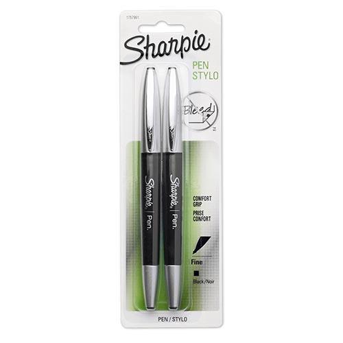 2 pack Black Sharpie Grip Fine Point Pens