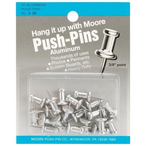 Aluminum Head Push Pins Set of 20