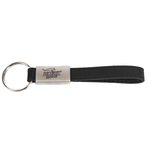 UMKC Roos Black Leather Strap Keychain