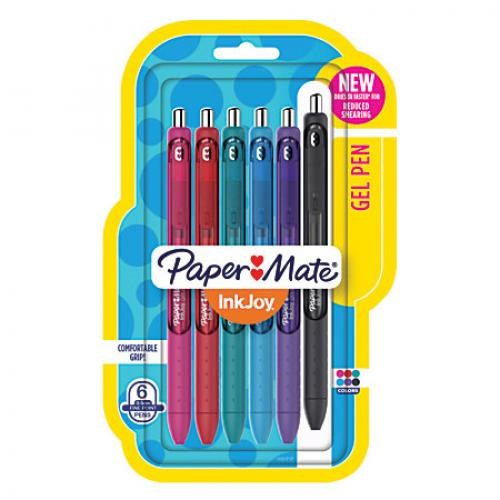 Paper Mate InkJoy Retractable Gel Pens Assorted Colors 6 Pack