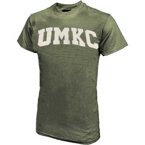 UMKC Roos Olive Green Crew Neck T-Shirt