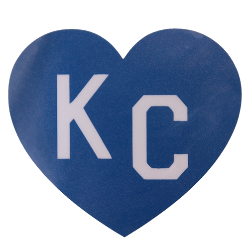 KC Blue & White Heart Decal