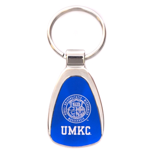UMKC Official Seal Blue Teardrop Keychain