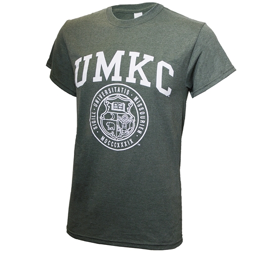 UMKC Official Seal Olive Green Crew Neck T-Shirt