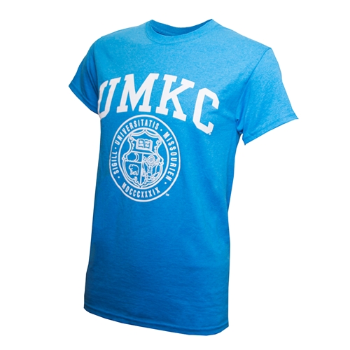 UMKC Official Seal Bright Blue Crew Neck T-Shirt