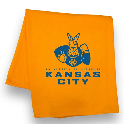 University of Missouri Kansas City Roos Gold Sweatshirt Blanket