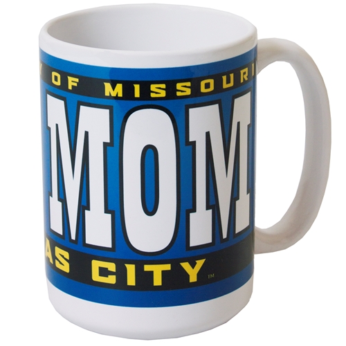 University of Missouri Kansas City Mom Roos Blue and White Ceramic Mug