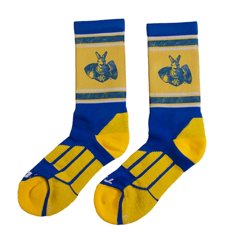 UMKC Roos Blue and Gold Crew Length Socks