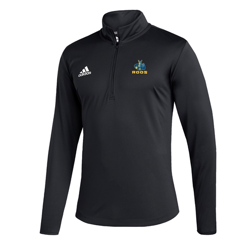 Black 1/4 Sweatshirt Roos Mascot Left Chest Adidas® Logo Right Chest