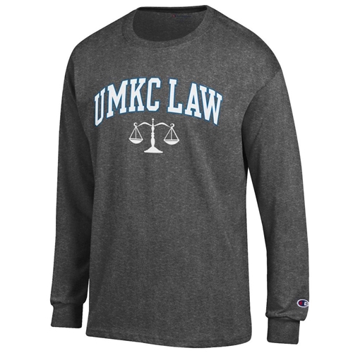 Charcoal Grey Champion® UMKC School of Law Long Sleeve Tee