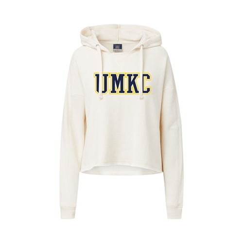 UMKC Cream Crop Hooded Fleece Sweatshirt