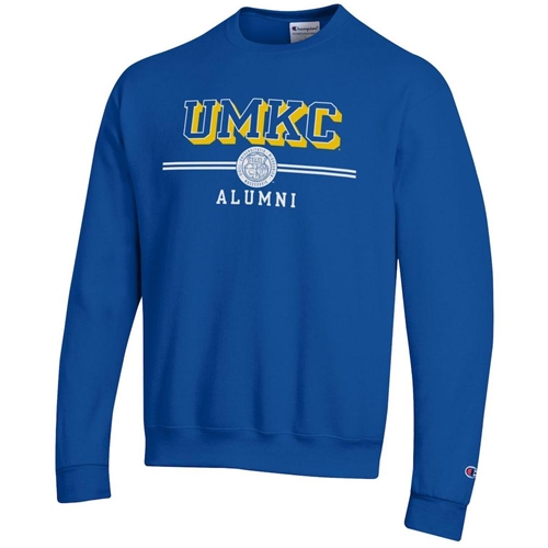 Royal Blue Champion® UMKC Alumni Sweatshirt Official Seal