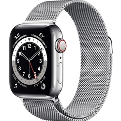 Apple Watch 6 GPS+Cellular 44mm Stainless Steel Case with Milanese Loop Band