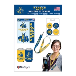 Missouri UMKC Back to Campus 4pc Decal, Button set, Cooler, and Lanyard