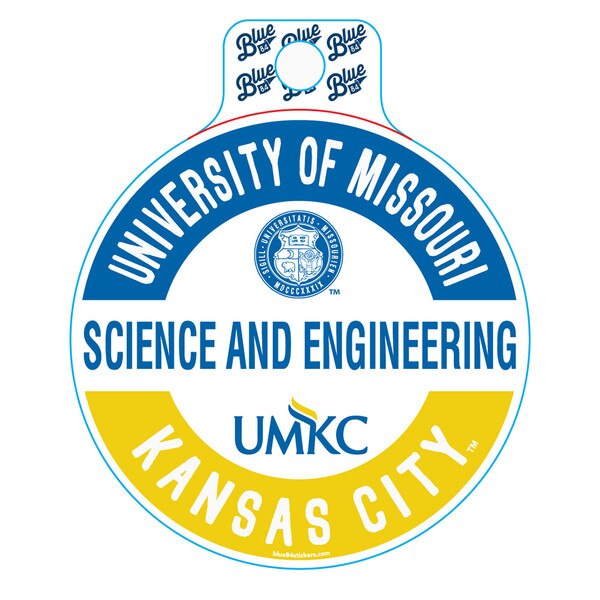 Royal Blue and Gold UMKC Seal Science and Engineering Decal