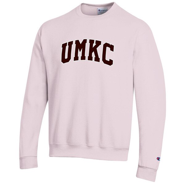 Pink Champion UMKC Brown and White Twill Lettering Full Chest Crewneck ...